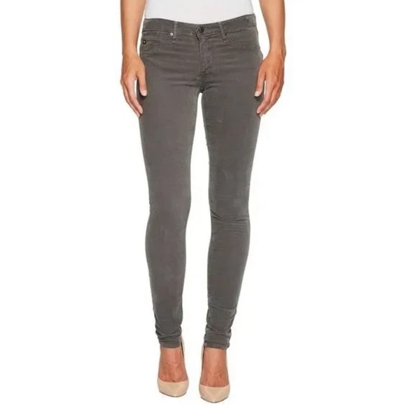 Ag Adriano Goldschmied The Legging Corduroy Super Skinny Jeans Gray - Picture 1 of 11